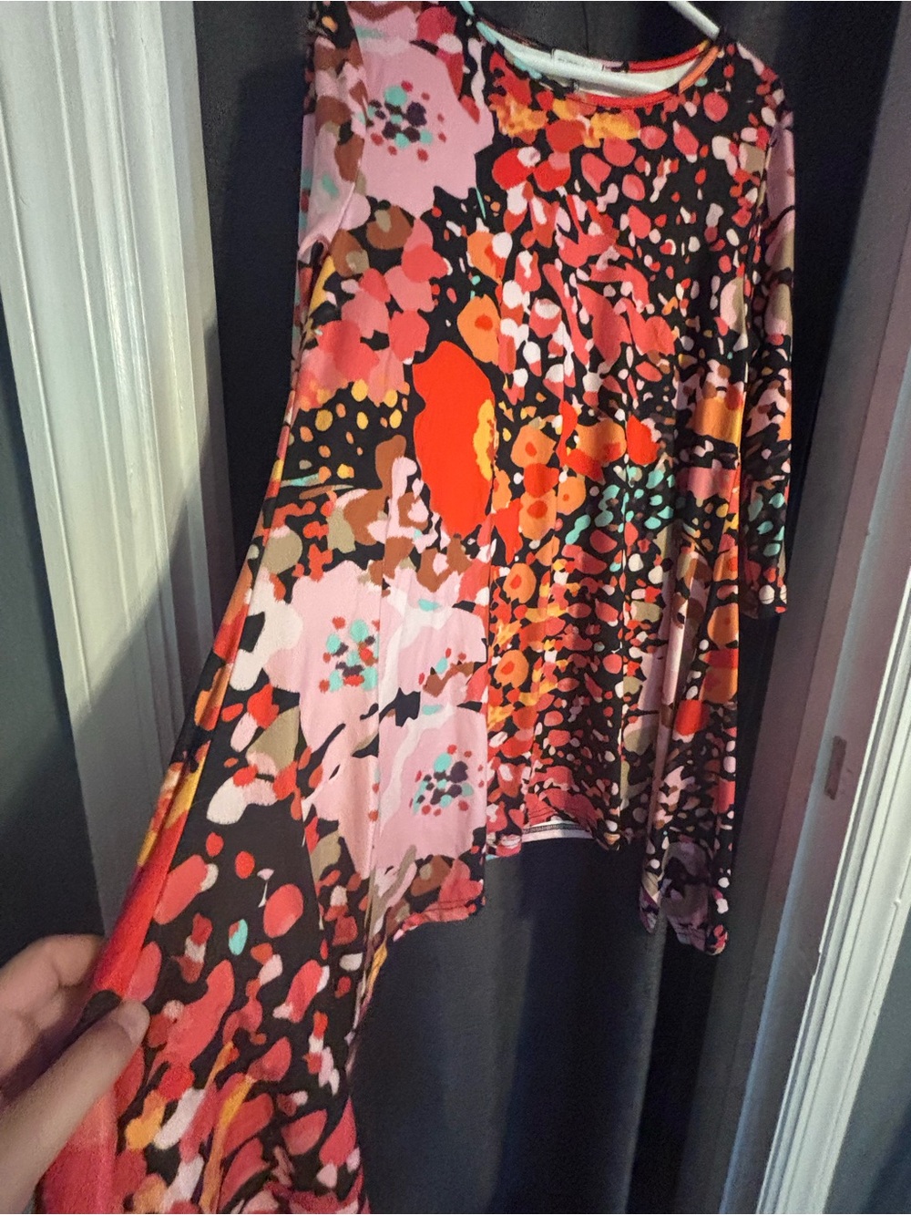 NUGGLES Colorful Abstract Print Long Sleeve Swing Dress - Picture 2 of 3